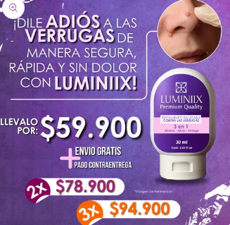 Luminiix, eliminador de verrugas. Llévalo por $59.900 con envío gratis y pago contra entrega.
